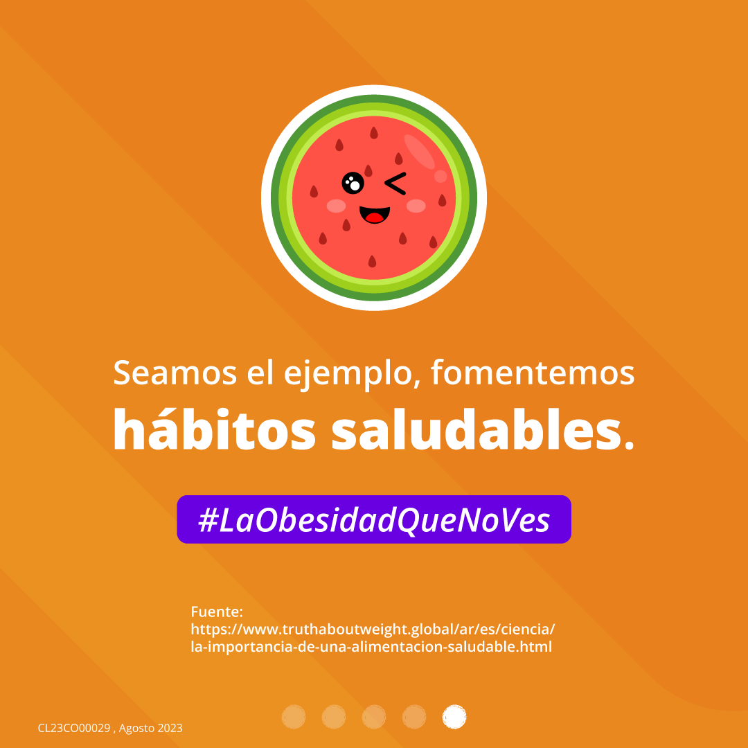 Feed Colores V. 10.08-05 texto: Seamos el ejemplo, fomentemos hábitos saludables. #LaObesidadQueNoVes